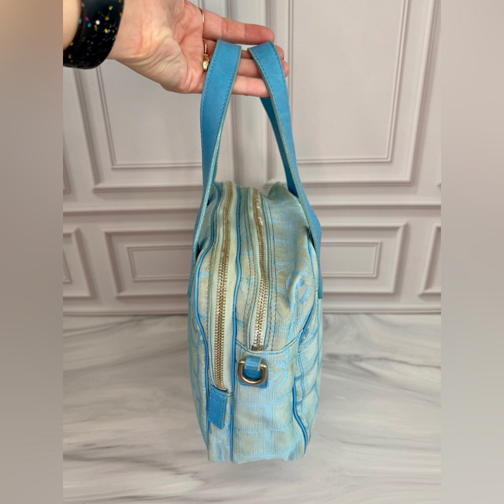Chanel Light Blue Jacquard Travel Line Shoulder Bag | Vintage Y2K | Project - Picture 4 of 11